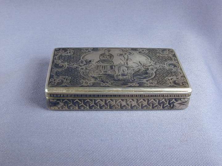 19th century Austro-Hungarian silver and niello snuff box